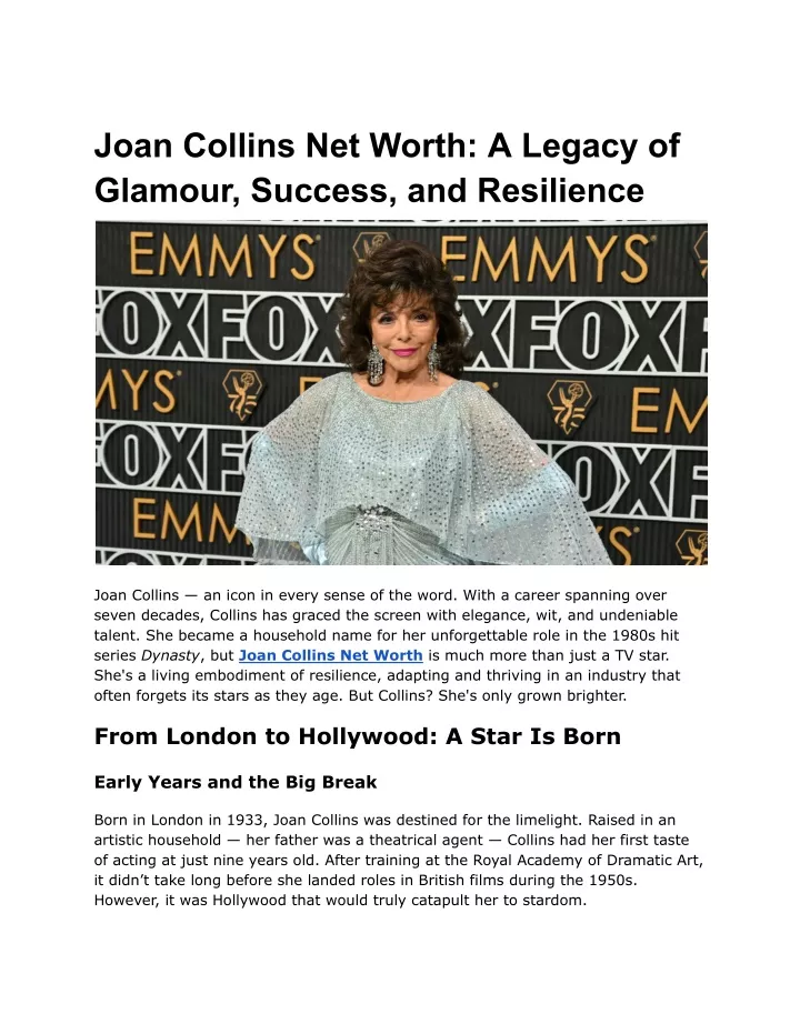 joan collins net worth a legacy of glamour