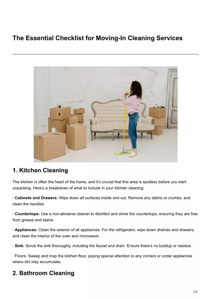 the essential checklist for moving in cleaning