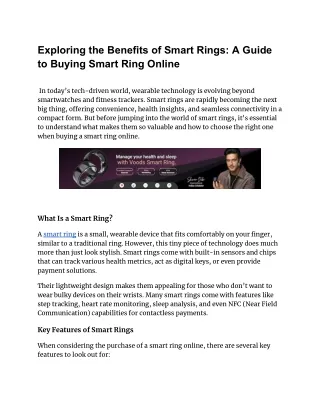 exploring the benefits of smart rings a guide