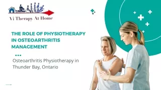The Role of Physiotherapy in Osteoarthritis Management
