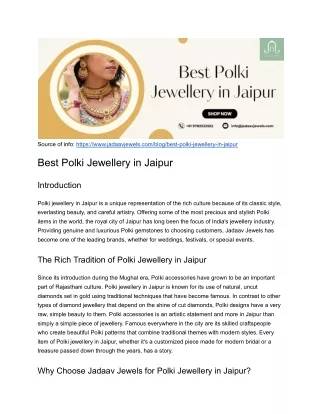 Best Polki Jewellery in Jaipur