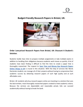 Budget-Friendly Research Papers in Bristol, UK