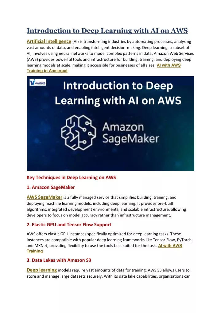 introduction to deep learning with ai on aws