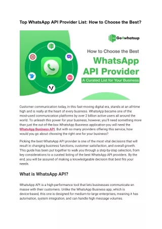 Top WhatsApp API Provider List: How to Choose the Best?