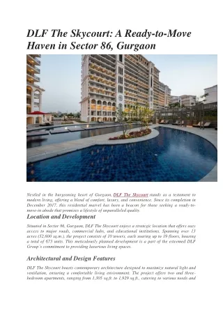 dlf the skycourt a ready to move haven in sector
