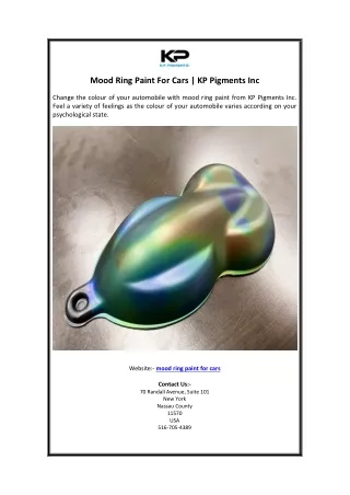 Mood Ring Paint For Cars  KP Pigments Inc