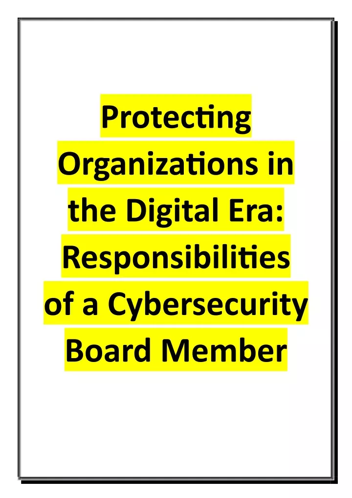 protecting organizations in the digital