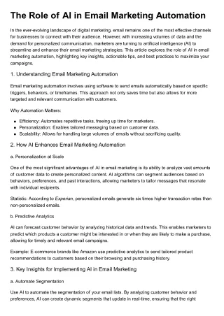 The Role of AI in Email Marketing Automation