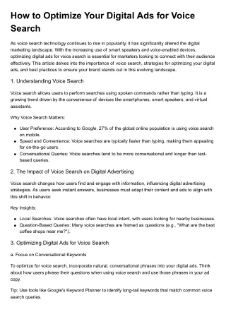 How to Optimize Your Digital Ads for Voice Search