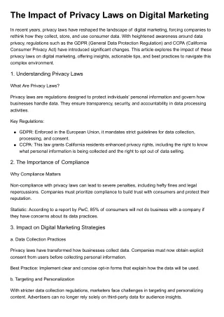 The Impact of Privacy Laws on Digital Marketing