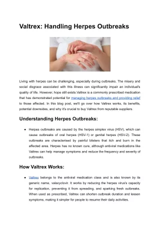 valtrex handling herpes outbreaks