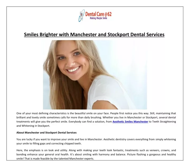 smiles brighter with manchester and stockport