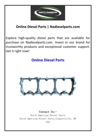 Online Diesel Parts Nadieselparts.com