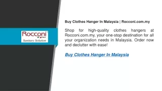 Buy Clothes Hanger In Malaysia  Rocconi.com.my