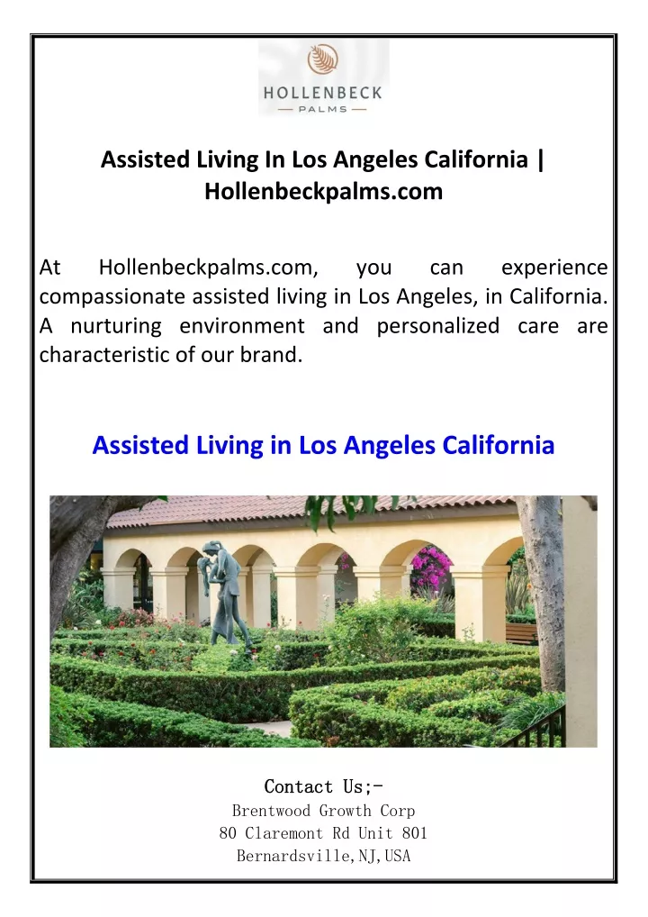 assisted living in los angeles california