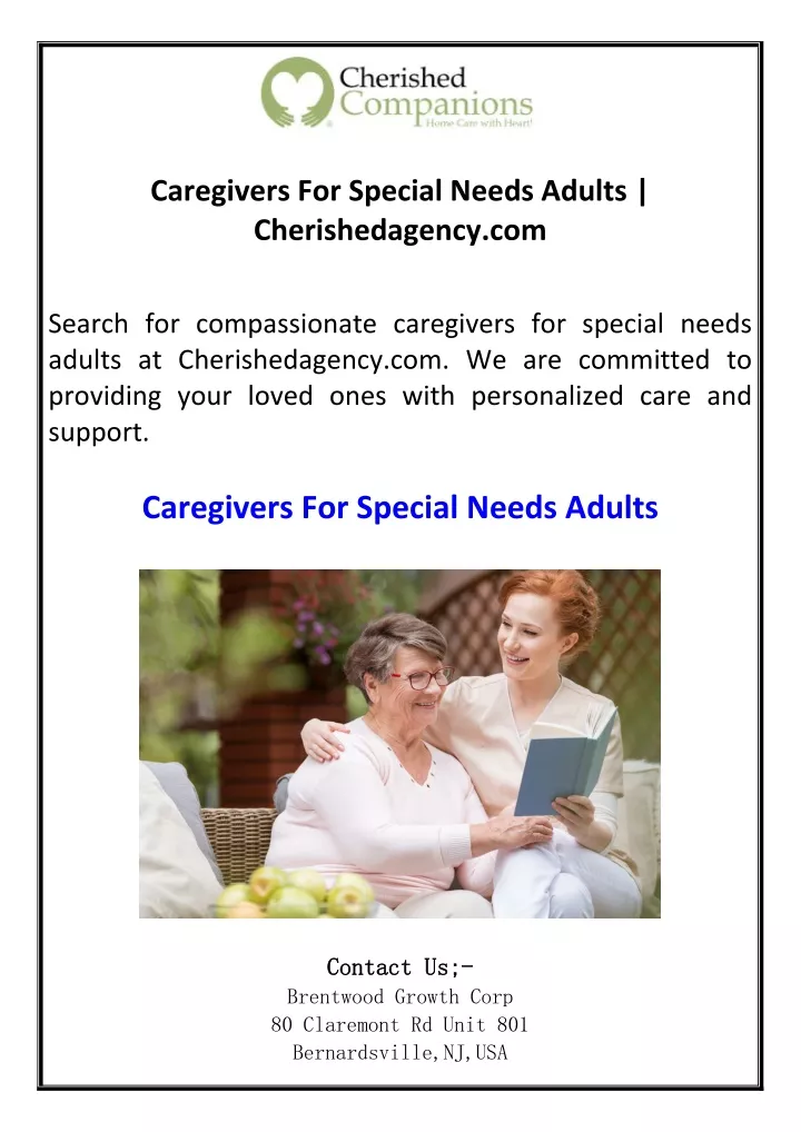 caregivers for special needs adults