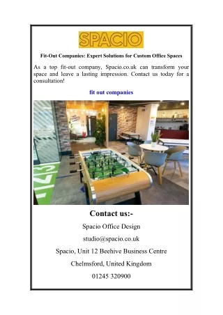 Fit-Out Companies Expert Solutions for Custom Office Spaces