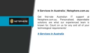 It Services In Australia  Netsphere.com.au