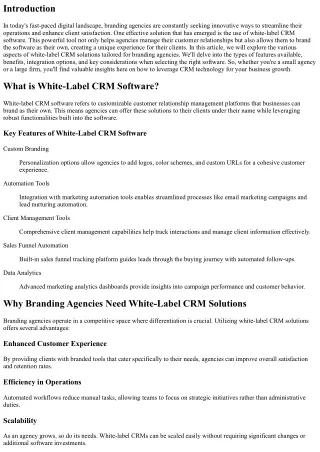 Exploring White-Label CRM Software Solutions for Branding Agencies