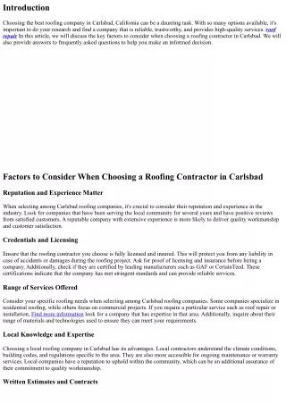 How to Choose the Best Among Carlsbad Roofing Companies