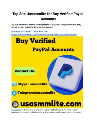 Top Site Usasmmlite for Buy Verified Paypal Accounts