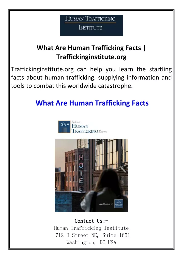 what are human trafficking facts