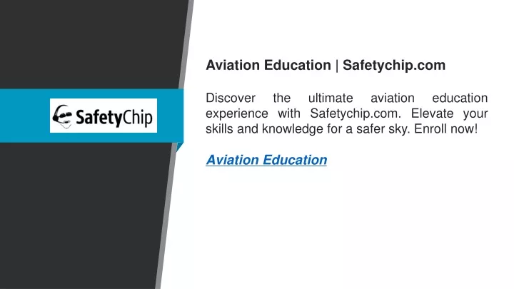 aviation education safetychip com discover