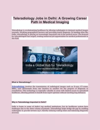 Teleradiology Jobs in Delhi_ a Growing Career Path in Medical Imaging