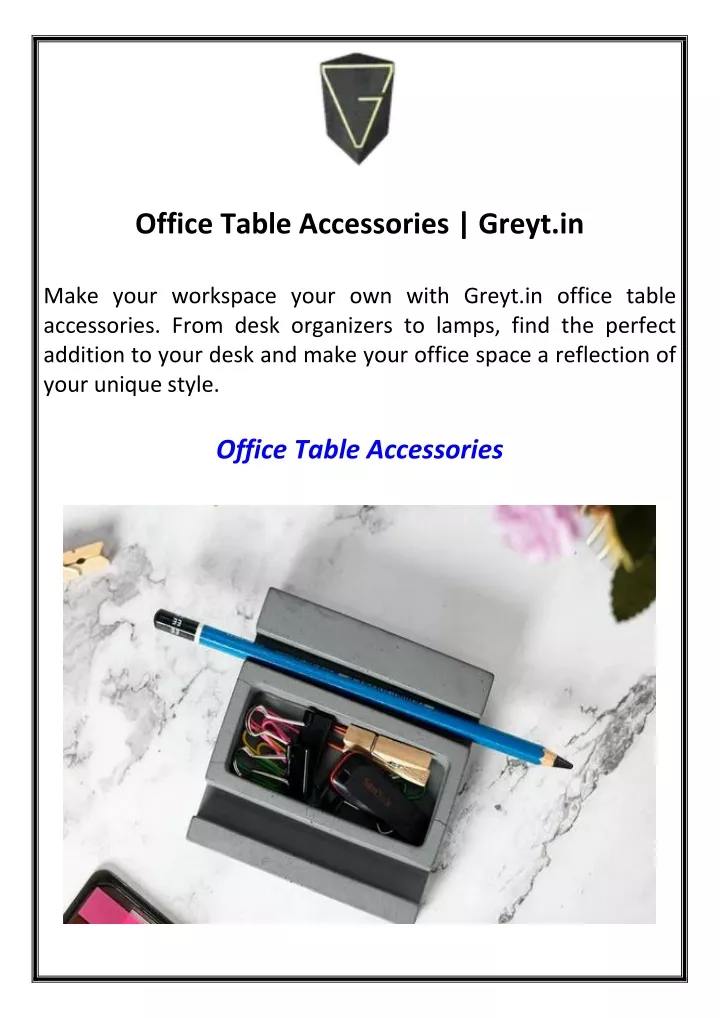 office table accessories greyt in