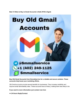 Best 12 Sites to Buy lo Gmail Accounts in Bulk (PVA & Aged)