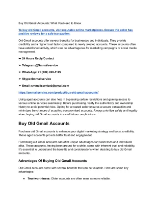 Buy Old Gmail Accounts_ What You Need to Know
