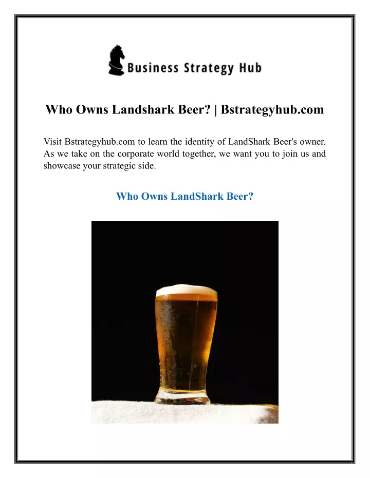 who owns landshark beer bstrategyhub com