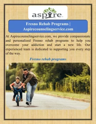 Fresno Rehab Programs   Aspirecounselingservice.com