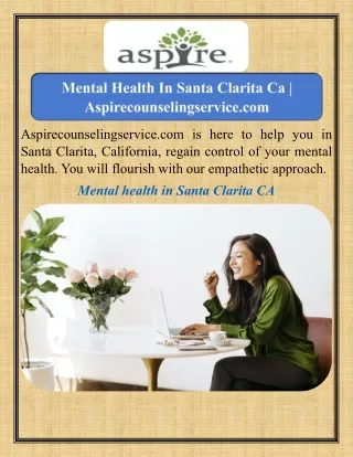 Mental Health In Santa Clarita Ca   Aspirecounselingservice.com