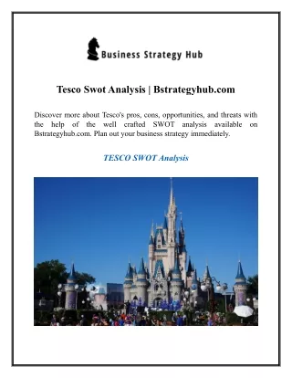 Tesco Swot Analysis  Bstrategyhub