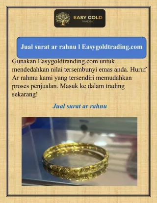 Jual surat ar rahnu l Easygoldtrading.com