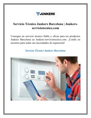 Servicio Técnico Junkers Barcelona  Junkers-serviciotecnico