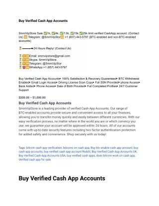Buy Verified Cash App AccountsBuy Verified Cash App Accounts