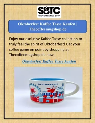 Oktoberfest Kaffee Tasse Kaufen  Thecoffeemugshop.de