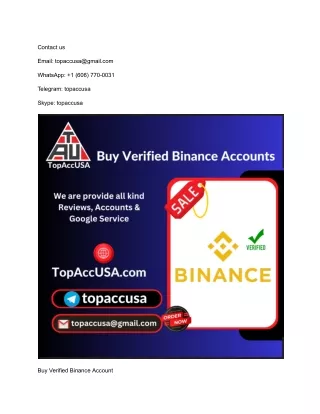 7 Best Site Buy Verified Binance Accounts In This Year 100%