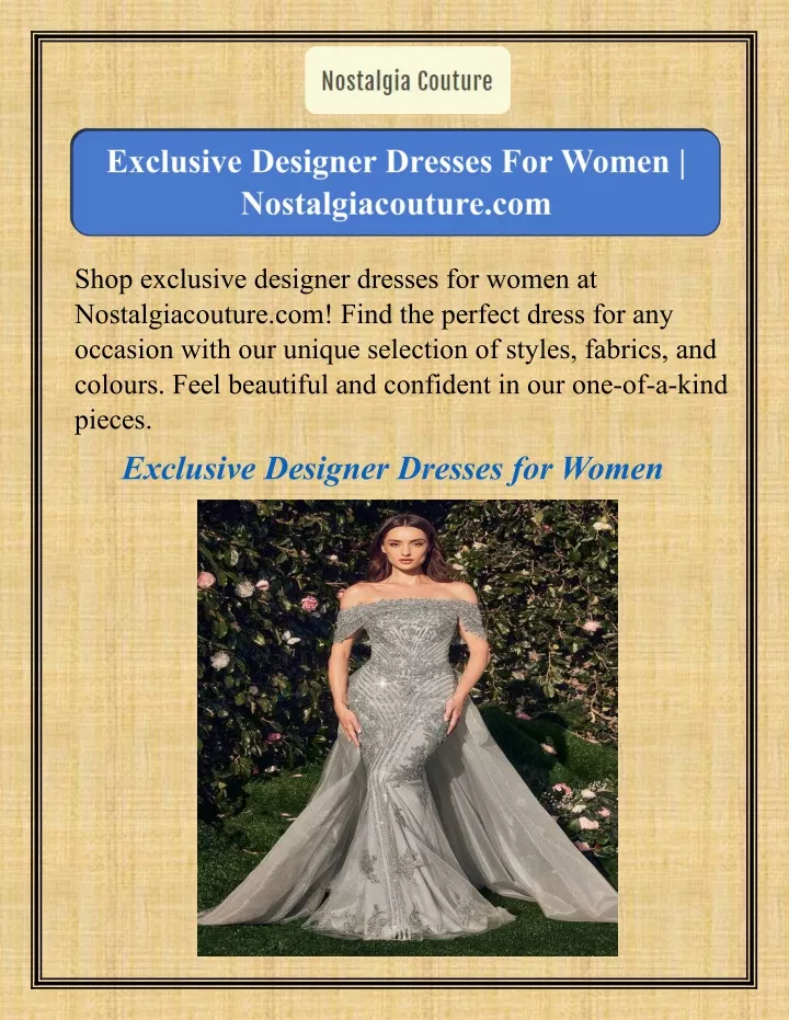 shop exclusive designer dresses for women