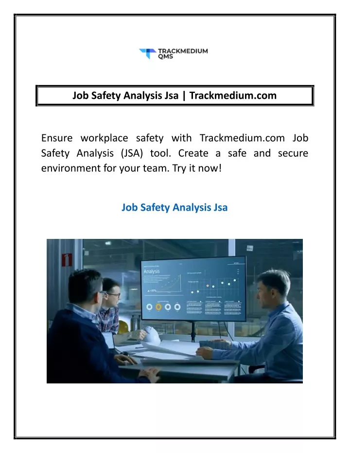 job safety analysis jsa trackmedium com