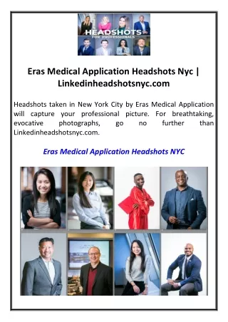 Eras Medical Application Headshots Nyc  Linkedinheadshotsnyc.com