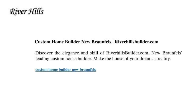 custom home builder new braunfels