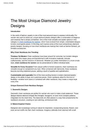The Most Unique Diamond Jewelry