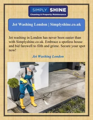 Jet Washing London  Simplyshine.co.uk