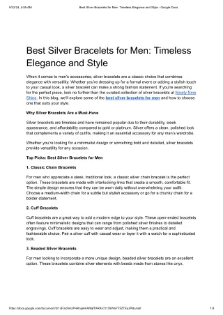 Best silver bracelets for men