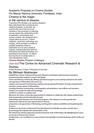Advanced Cinematic Studies - www.themovieproducers.com