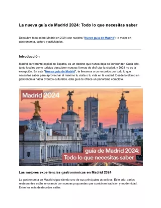 La nueva guía de Madrid 2024_ Todo lo que necesitas saber