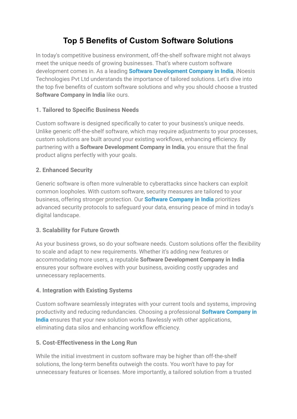 PPT - Top 5 Benefits of Custom Software Solutions PowerPoint ...